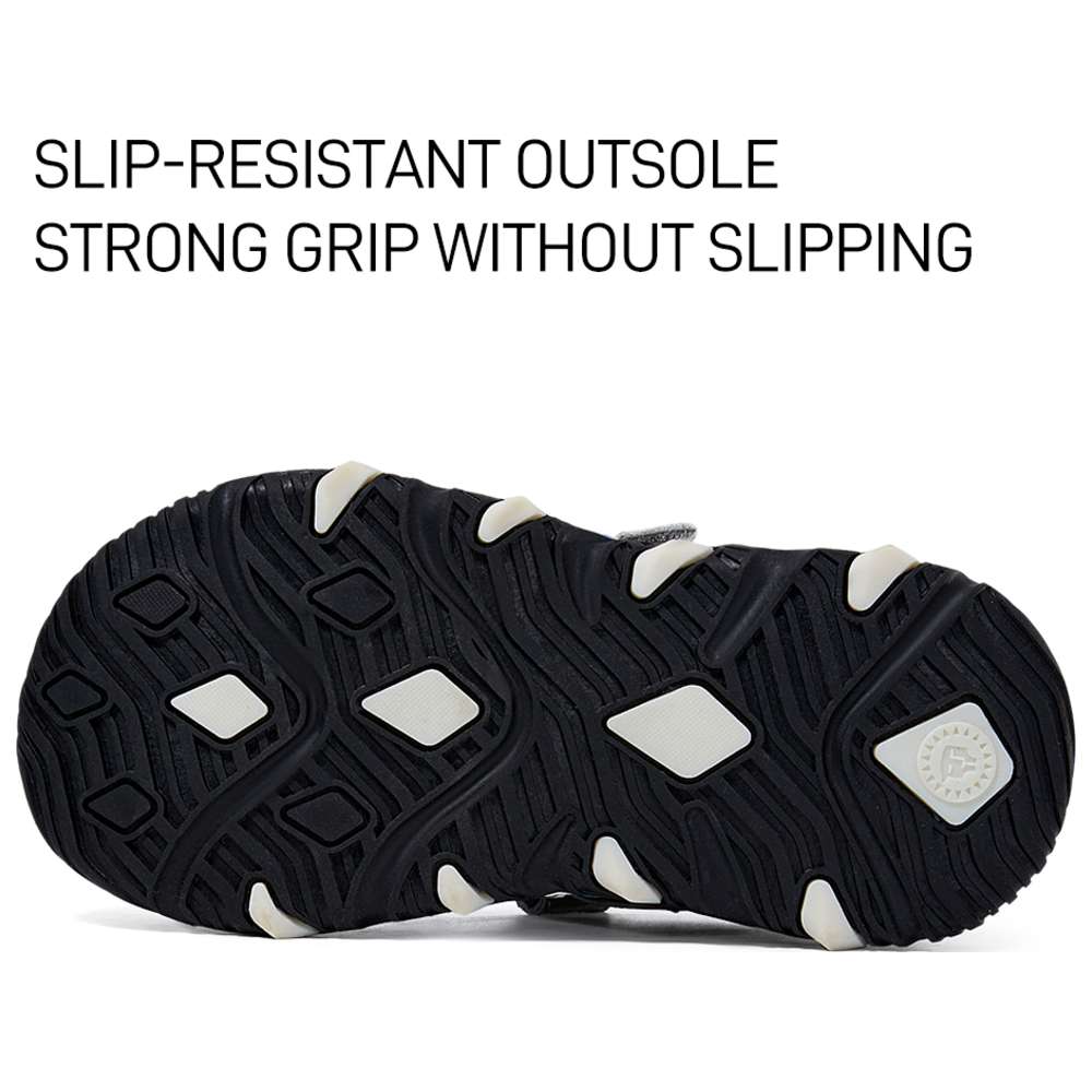 Taranis Boy's Synthetic Leather & Rubber Sandals - Black/Grey/Blue