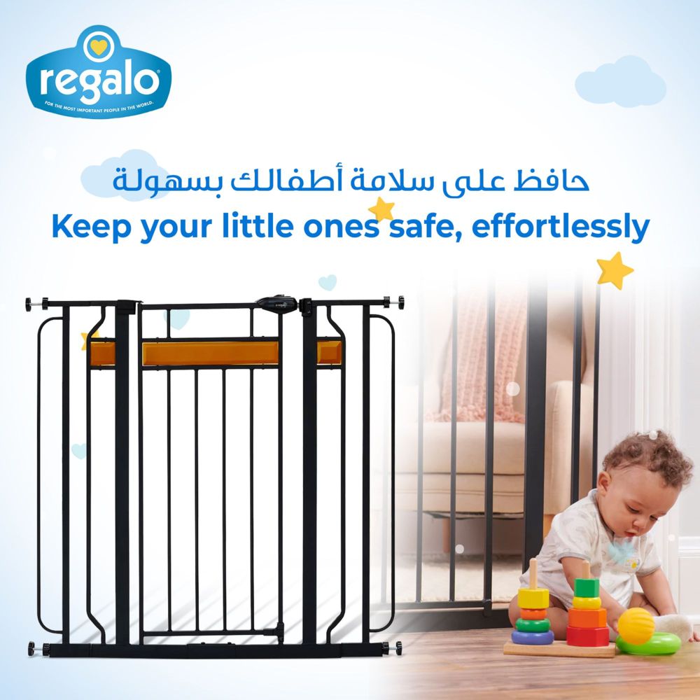 Regalo - Home Accents Extra Tall Designer Baby Gate - Black