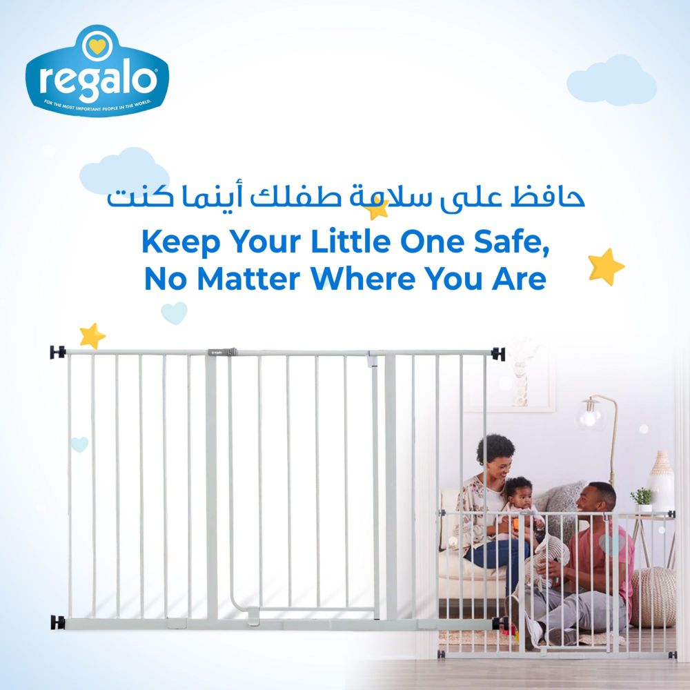 Regalo - Easy Open Baby Gate - 120cm - White