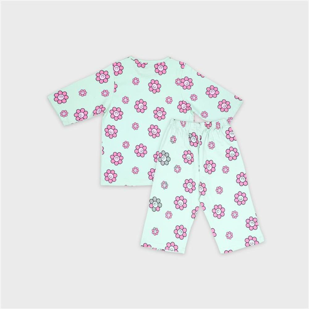Aiko Kids Cute Print T-Shirt & Pyjama - Lilac - 2 Pcs