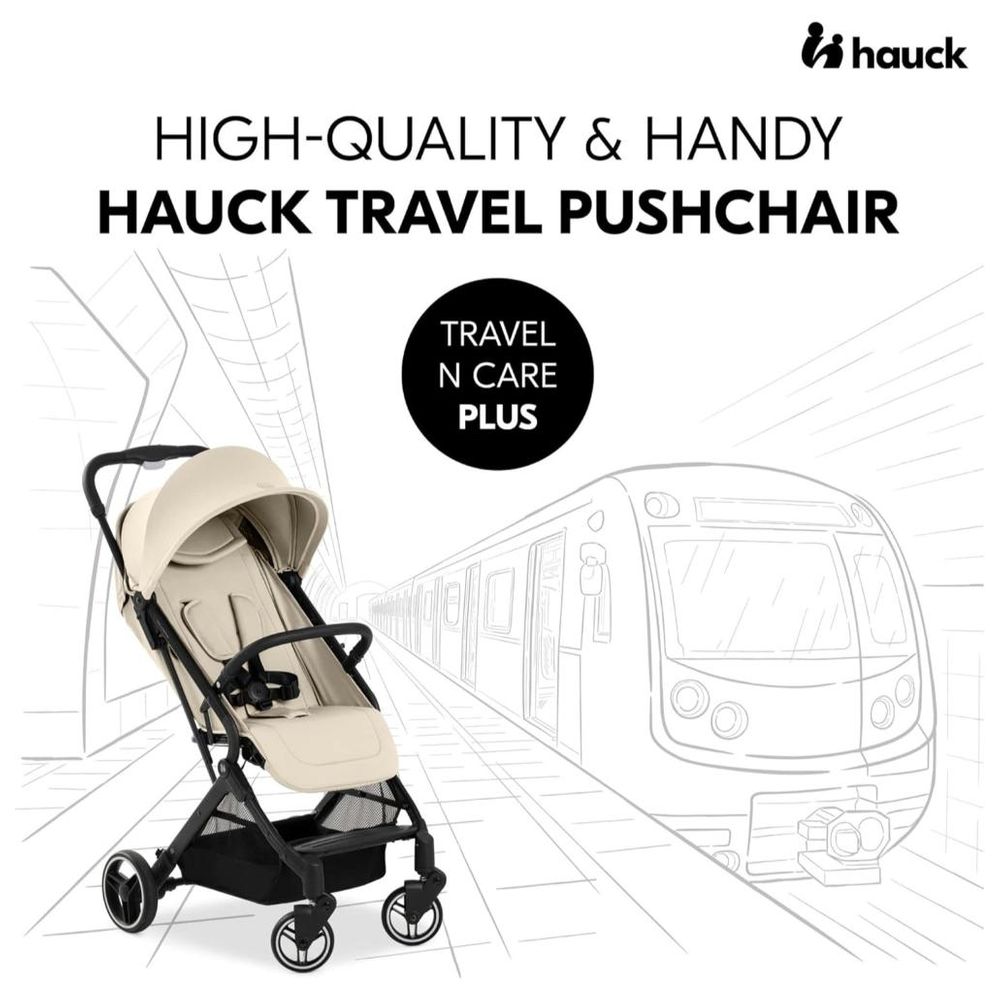 Hauck - Travel N Care Plus Travel Buggy with Reclining Function - Vanilla