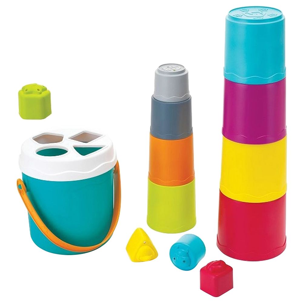 Infantino Shape Sorting Stack N Nest Buckets 14pcs