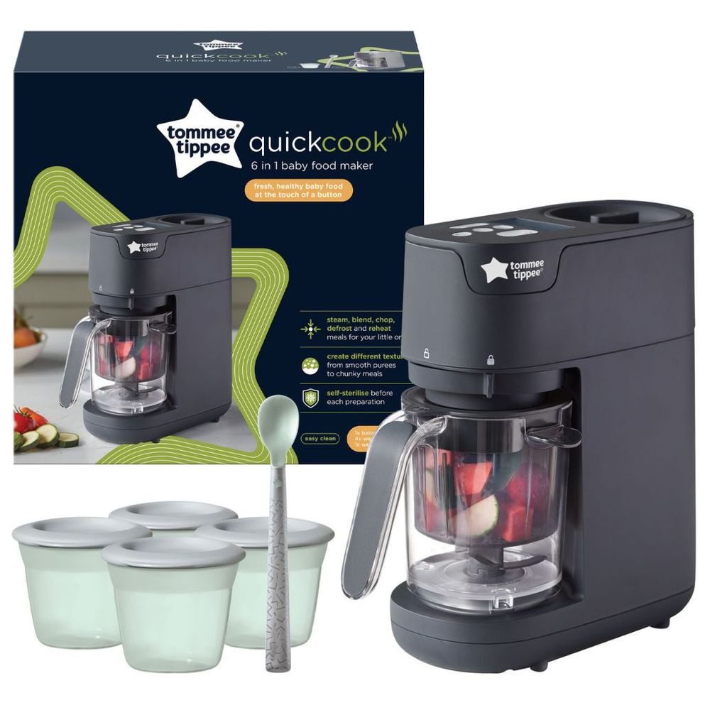 Tommee Tippee Quick Cook 6-in-1 Baby Food Maker Black - 500 ml