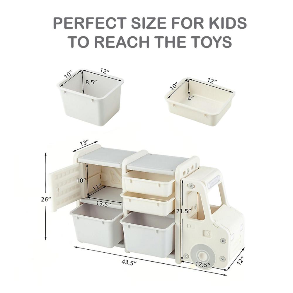 Bumble & Bird - Truck Themed Toy Storage Rack With 8 Bins