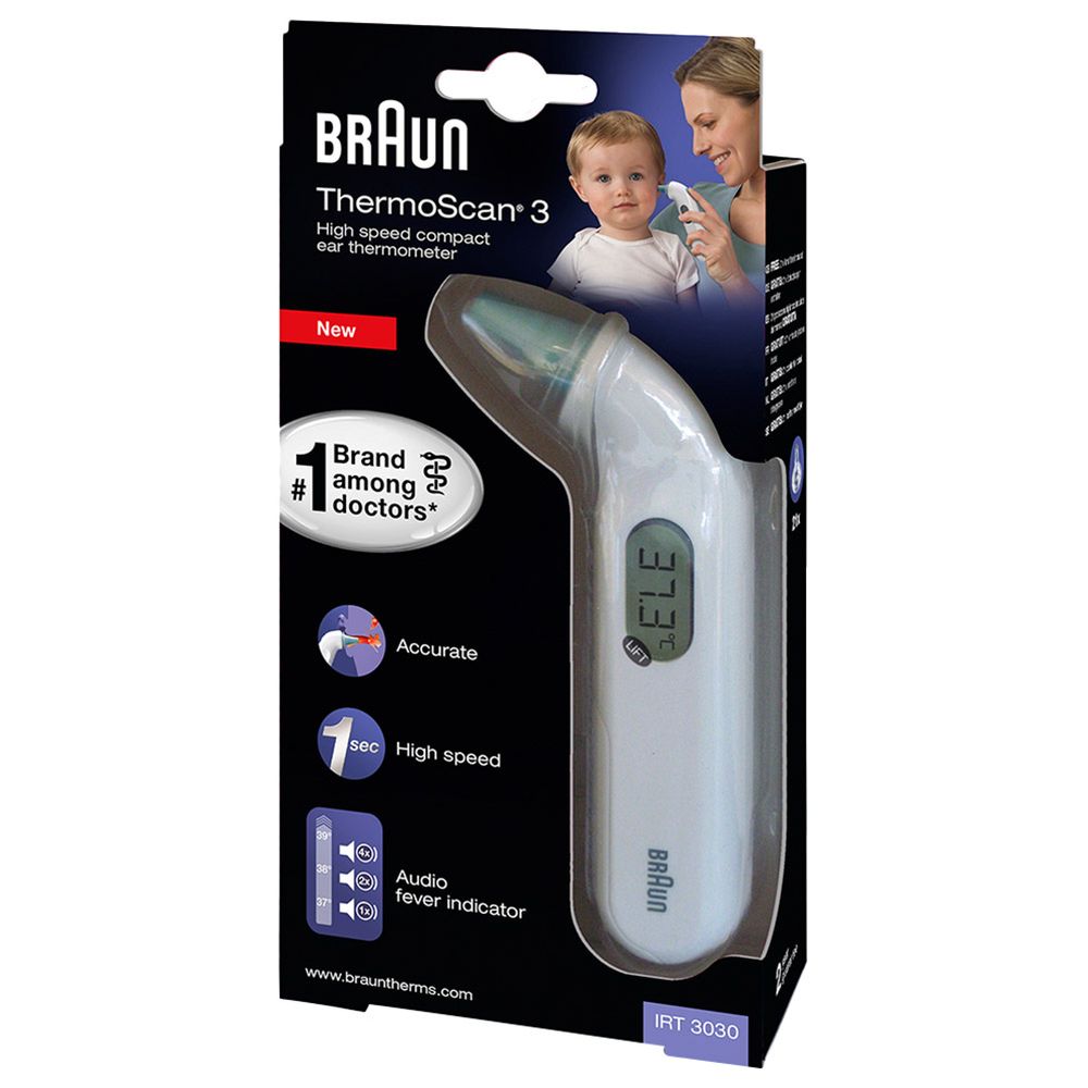 Braun IRT3030 Thermoscan 3 Infrared Ear Thermometer - White