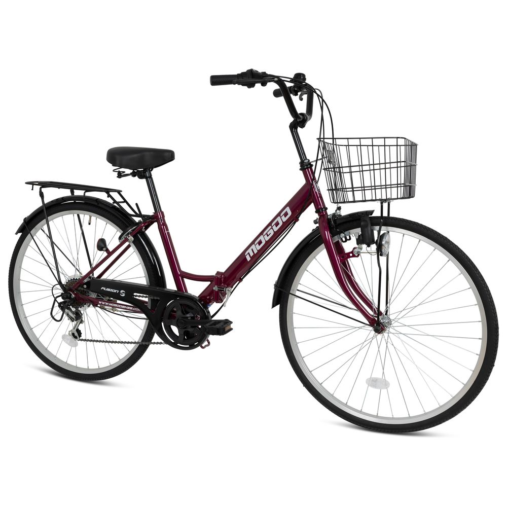 Mogoo - Fusion Folding City Bike - 26-inch - Maroon