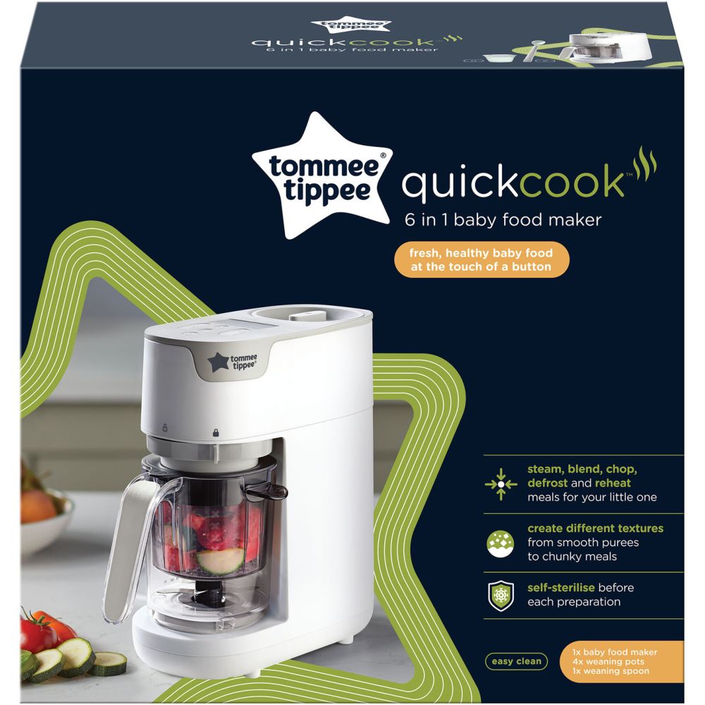 Tommee Tippee Quick Cook 6-in-1 Baby Food Maker - White - 500 ml