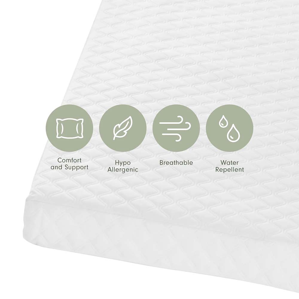 Tutti Bambini Sprung Cot Bed Mattress - White - 70 x 140 cm