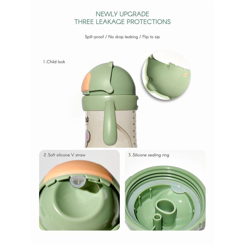 Aiwibi - Handling Cup with Straw 300ml - Green