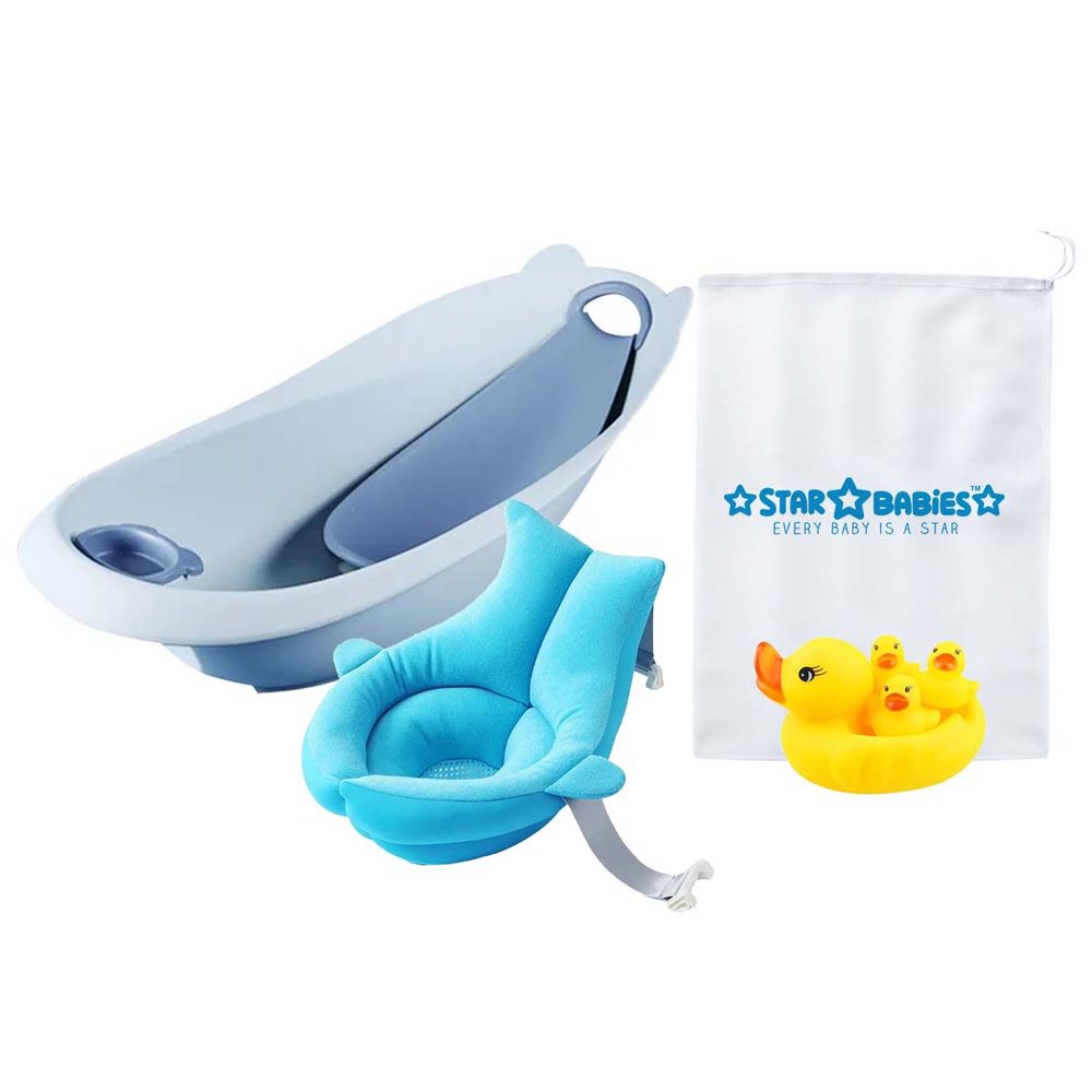 Star Babies - Stage Bathtub & Sink Bather with Rubber Duck - 3pcs - Blue