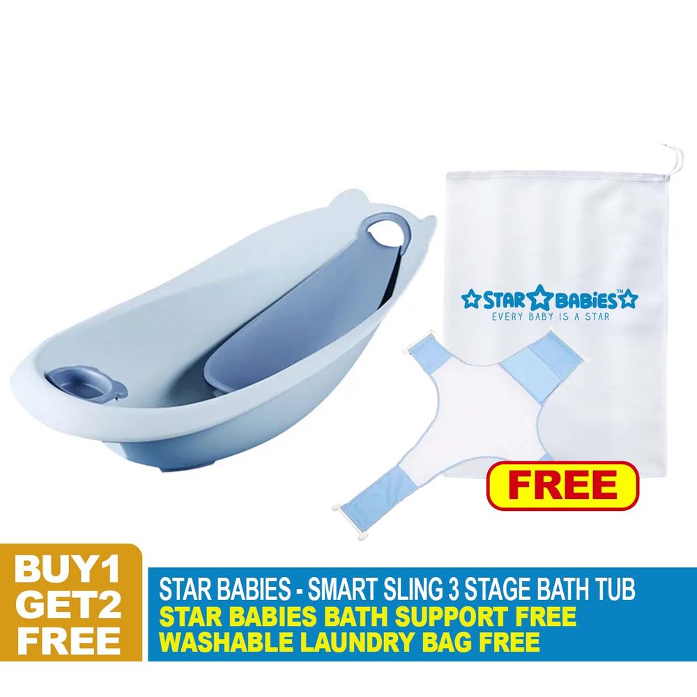 Star Babies - Stage Bathtub with Bath Support - Pack Of 2 - Blue