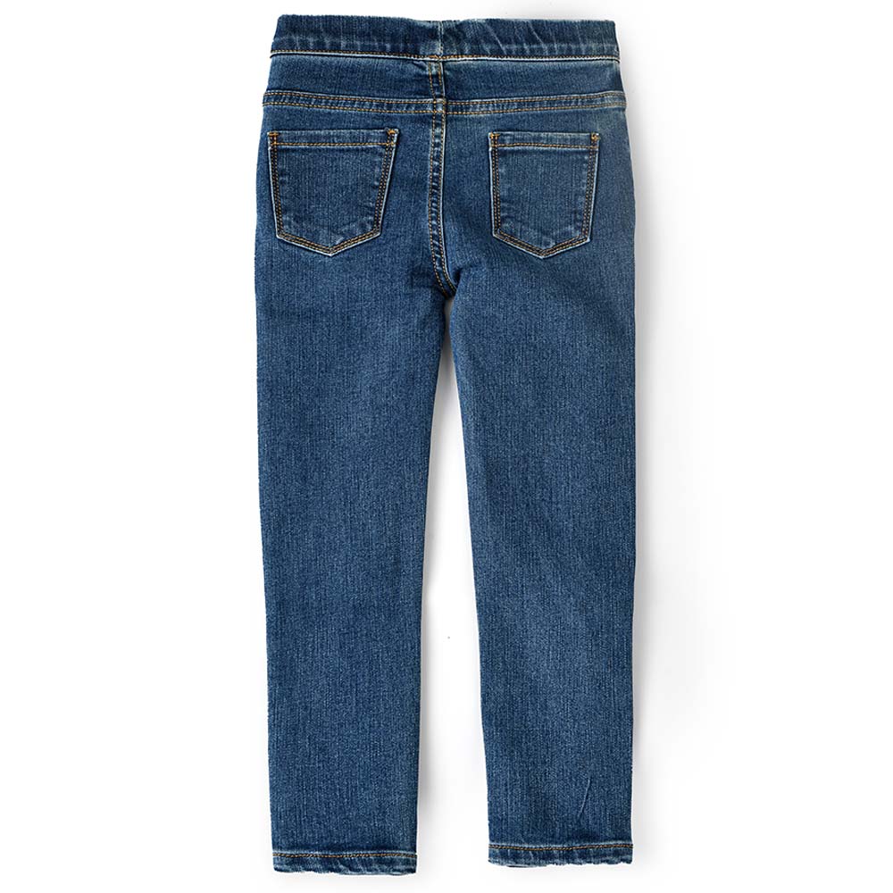 Jelliene Toddler Girls Soft Cotton-Blend Denim Jeggings - Dark Blue
