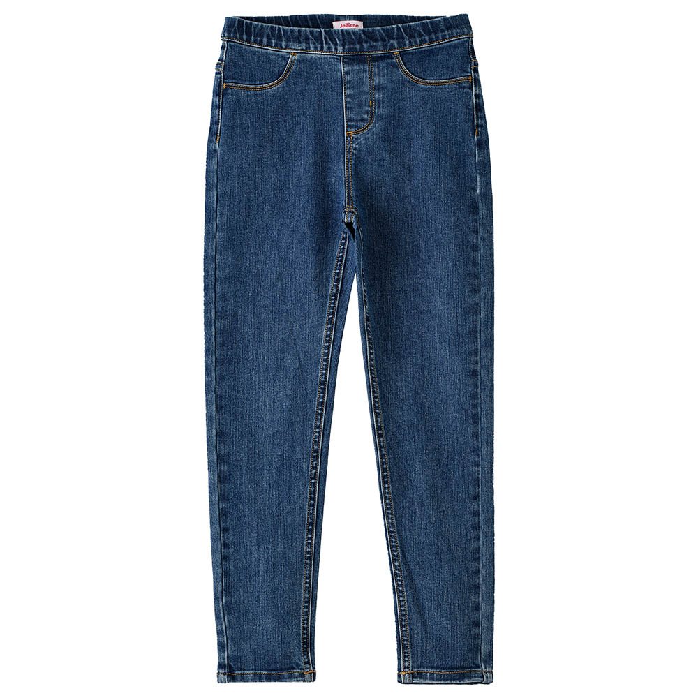 Jelliene Junior Girls Soft Cotton-Blend Denim Jeggings - Dark Blue