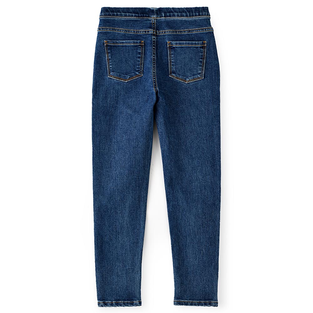 Jelliene Junior Girls Soft Cotton-Blend Denim Jeggings - Dark Blue
