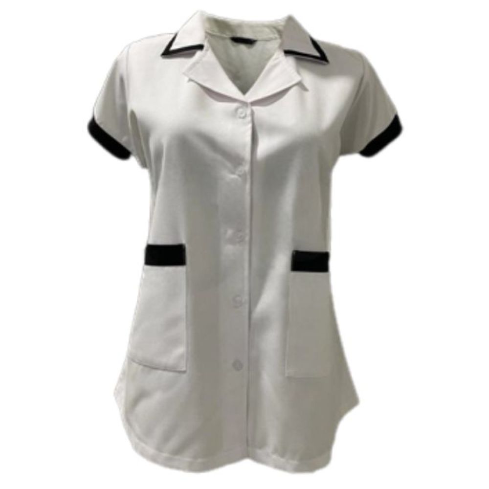 Veronica - 2pc-Set - Ladies Housekeeper Scrub Set - White/Black