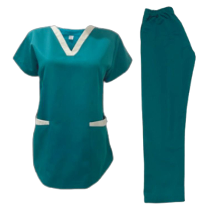 Veronica - 2pc-Set - Scrub Set Uniform With Contrast Patch - Teal