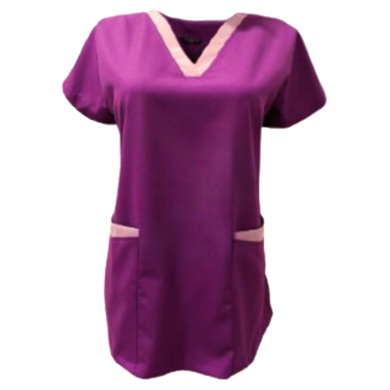 Veronica - 2pc-Set - Scrub Set Uniform With Contrast Patch - Violet