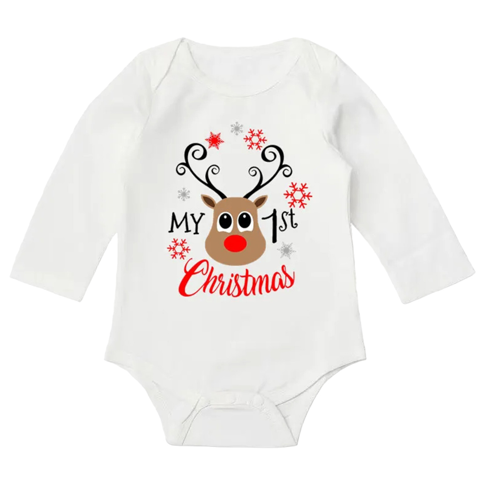 Highland My First Christmas Bodysuit Onesie - White
