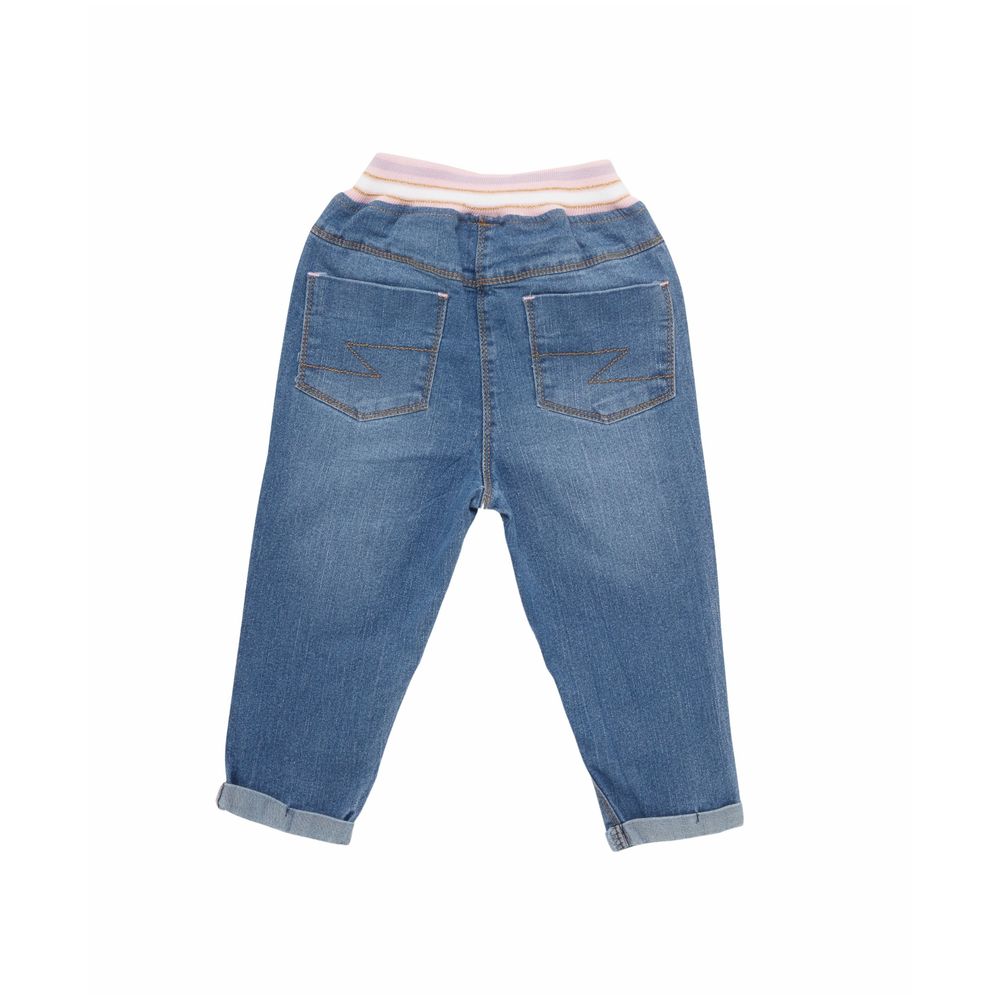 Little Kangaroos Fully Elastic Jeans with Drawstring - Light Blue