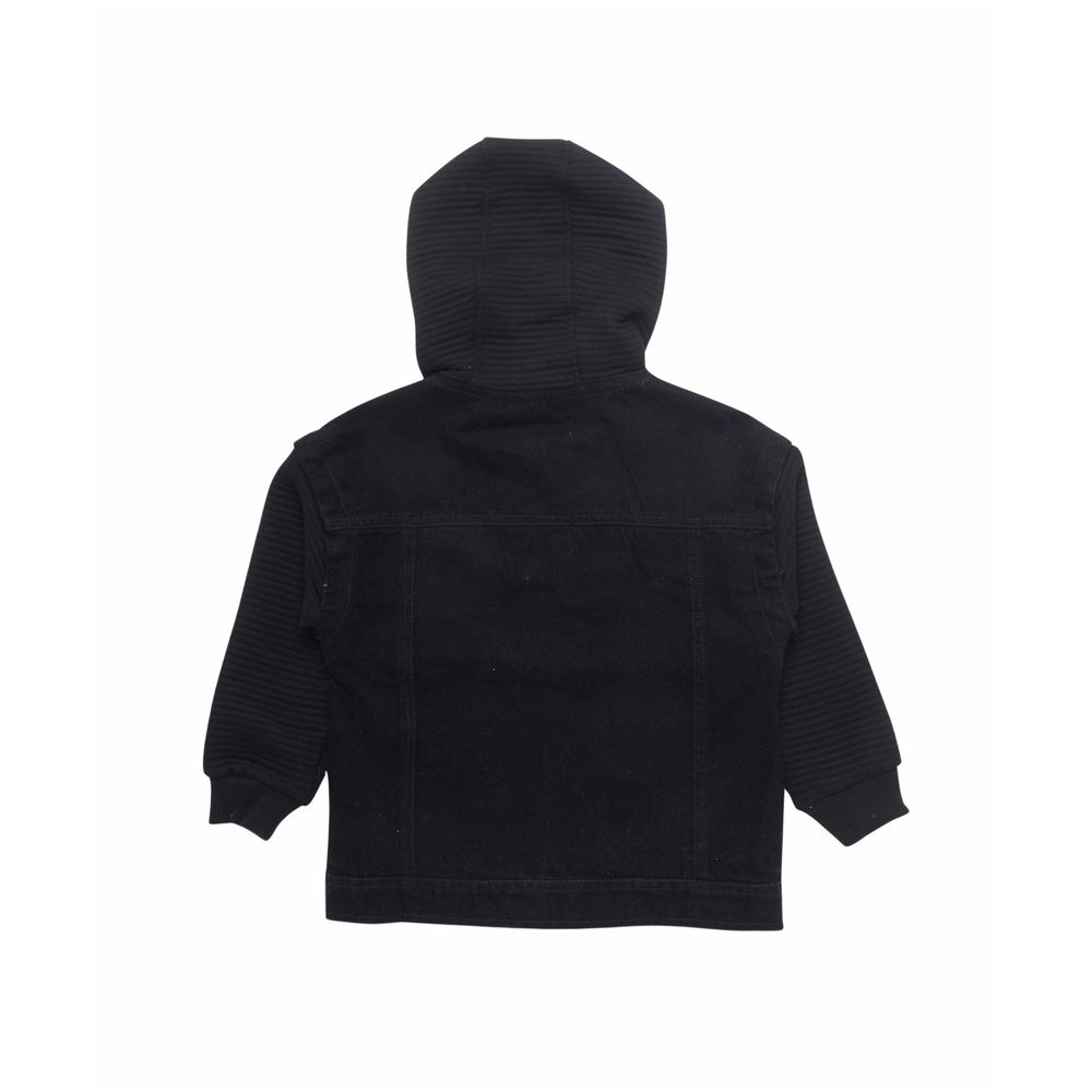 Little Kangaroos Boy Hooded Denim Jacket - Black