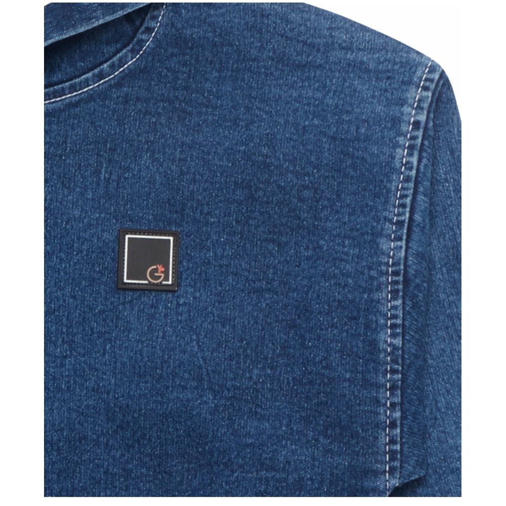 Little Kangaroos Boy Denim Hooded Sweatshirt - Dark Blue