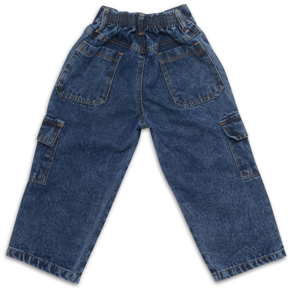 Little Kangaroos Boy Denim Cargo Jeans - Dark Blue