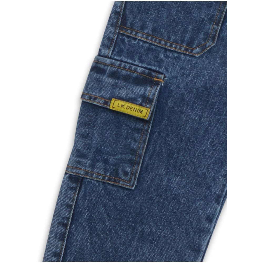 Little Kangaroos Boy Denim Cargo Jeans - Dark Blue