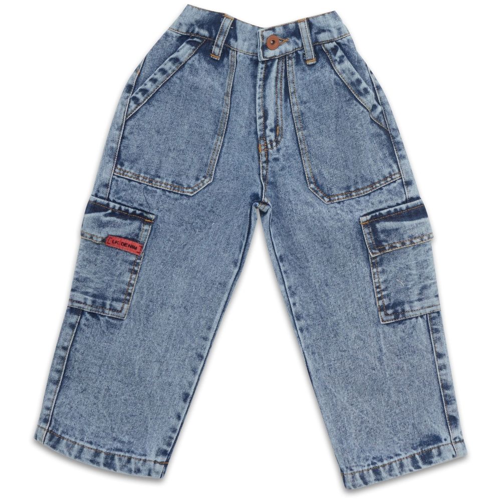 Little Kangaroos Boy Denim Cargo Jeans - Light Blue