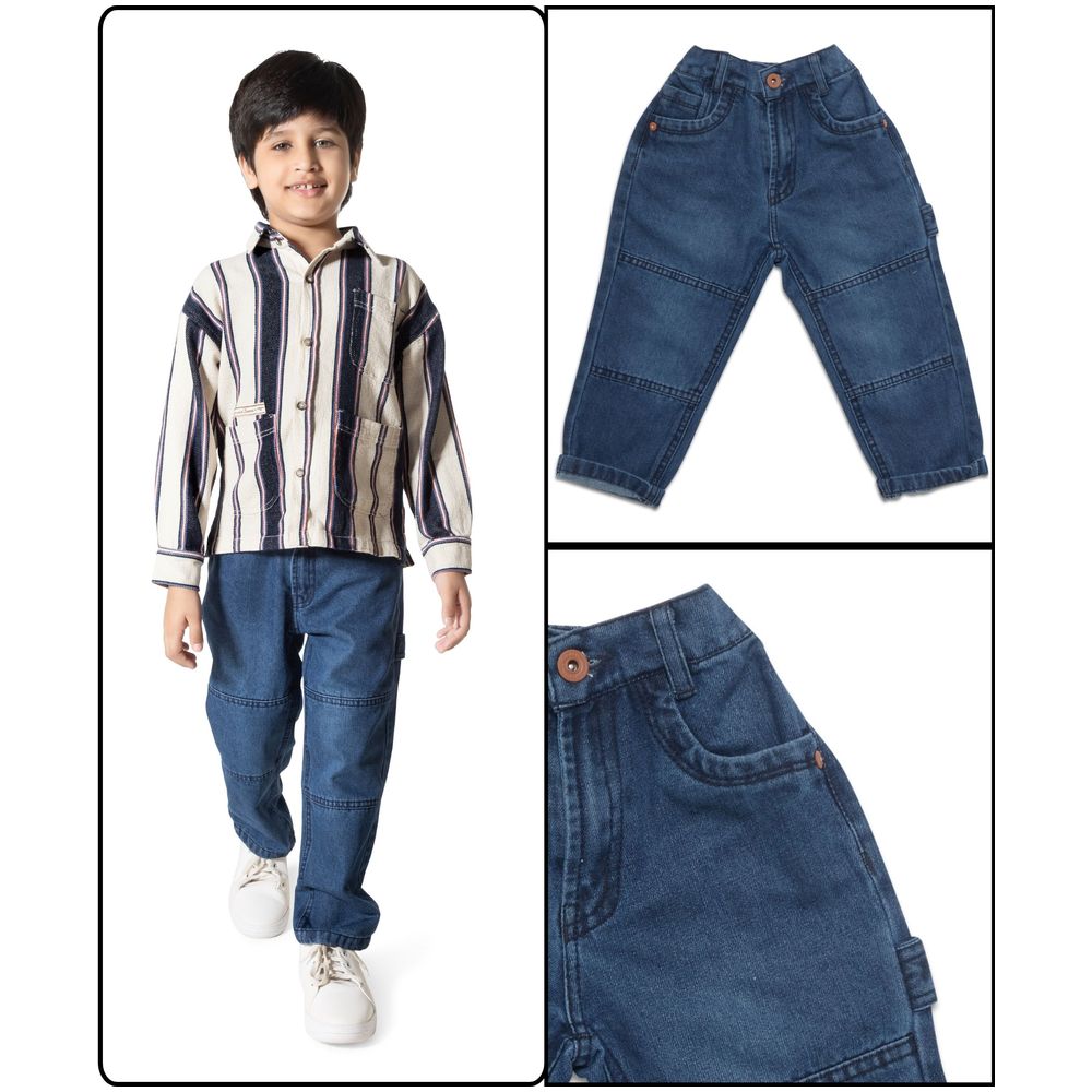 Little Kangaroos Boy Loose Fit Denim Jeans - Dark Blue