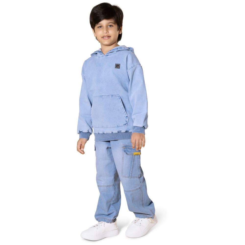 Little Kangaroos Boy Elasticated Denim Jeans - Light Blue