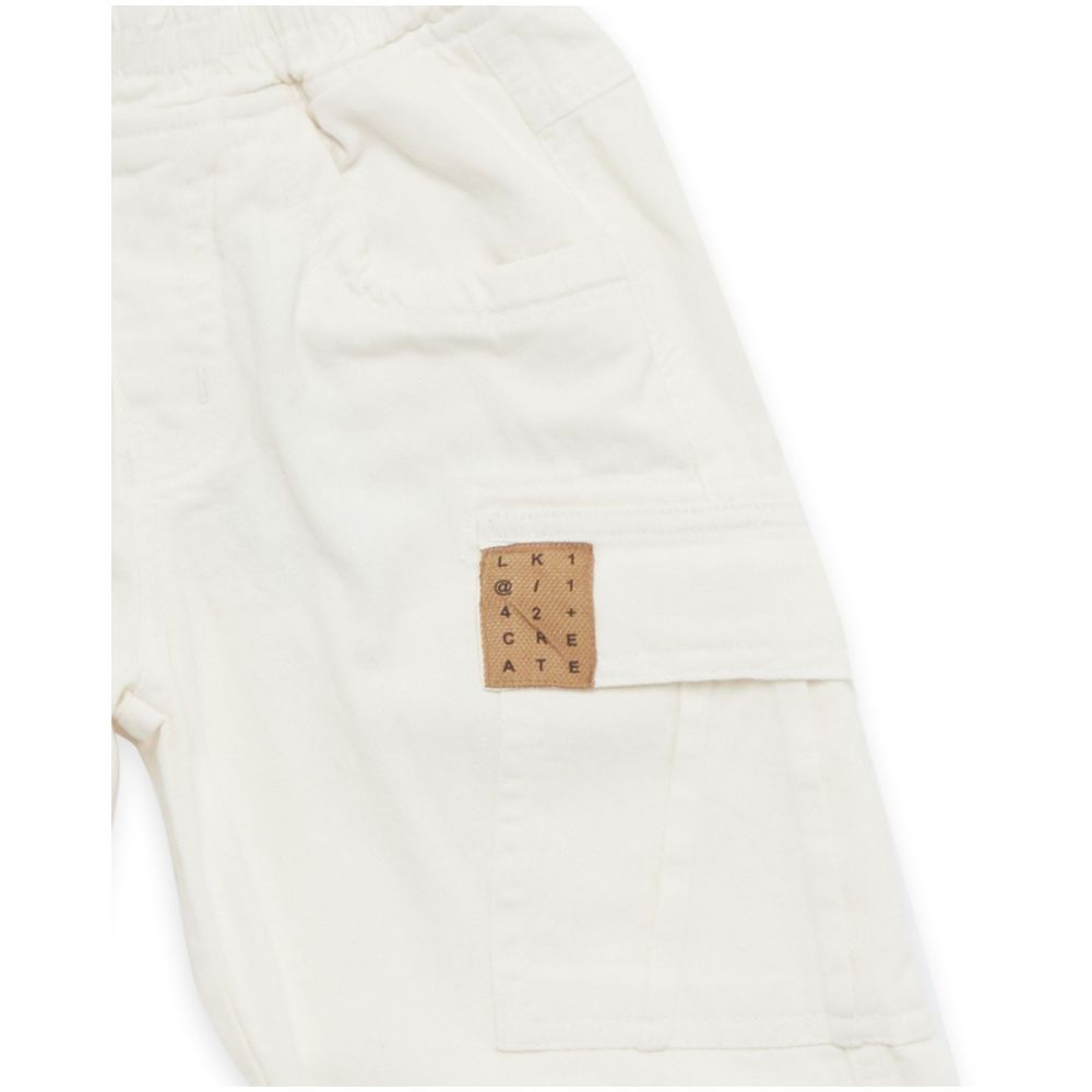 Little Kangaroos Boy Elasticated Cargo Jeans Natural