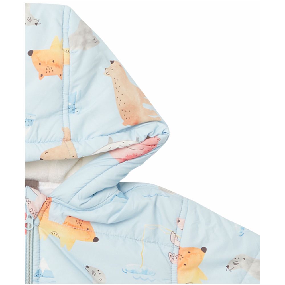 Little Kangaroos Baby Boy Printed Jacket Sky - Blue