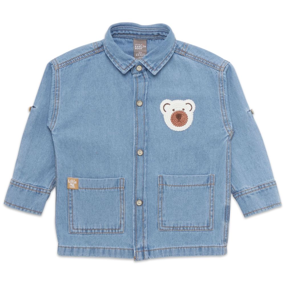 Little Kangaroos Baby Boy Jacket with Pockets - Light Blue