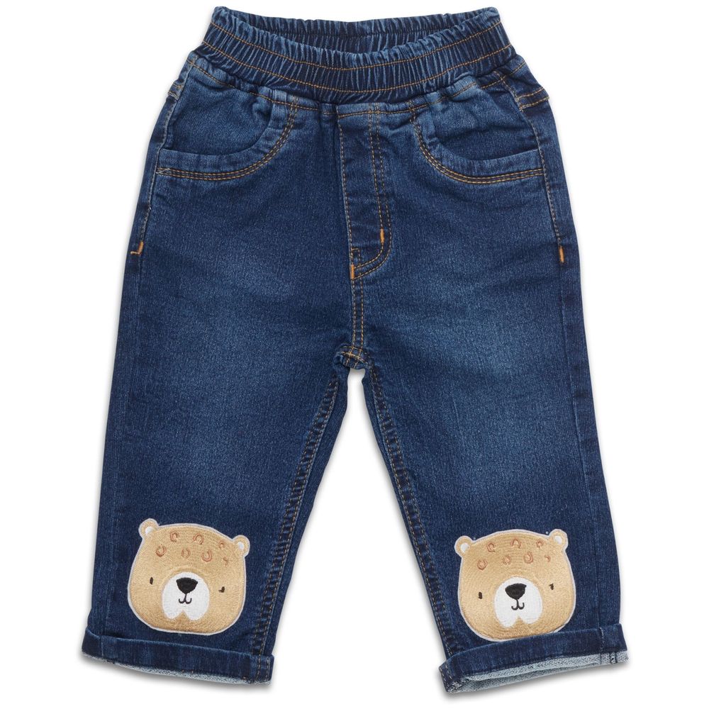 Little Kangaroos Denim Jeans with Pockets - Dark Blue