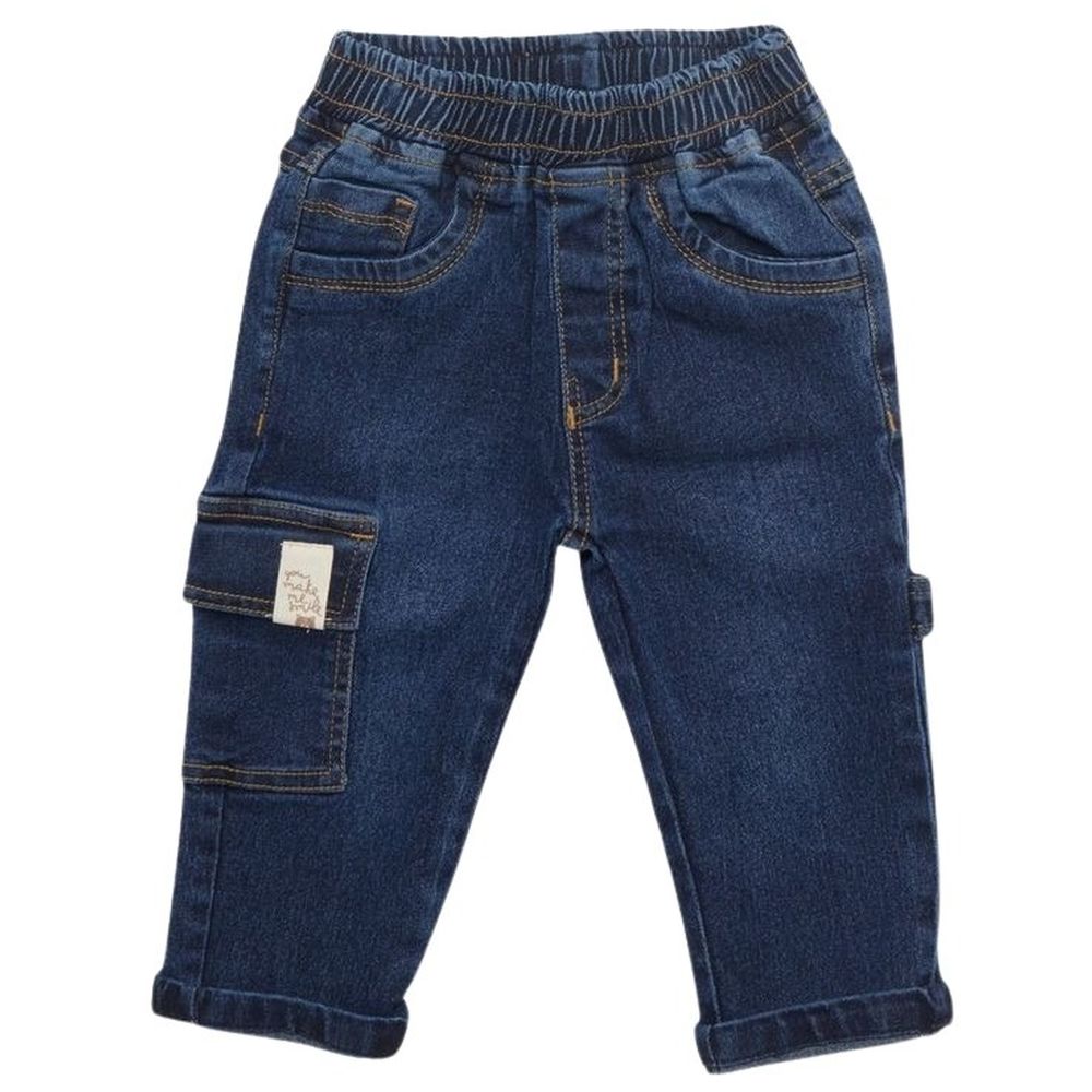 Little Kangaroos Baby Boy Cargo Jeans - Dark Blue