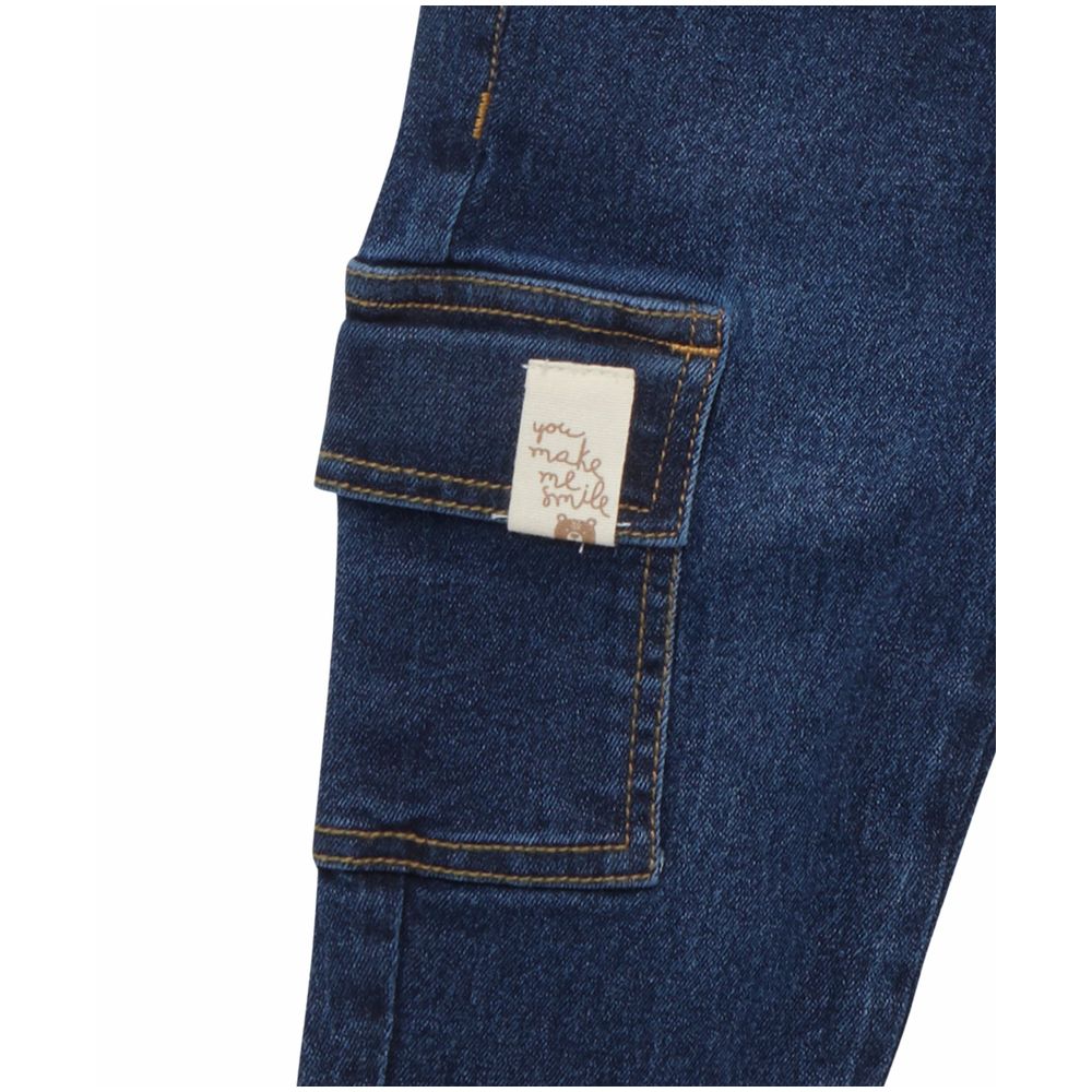 Little Kangaroos Baby Boy Cargo Jeans - Dark Blue