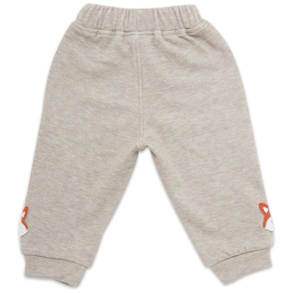 Little Kangaroos Baby Boy Fox Design Joggers - Beige