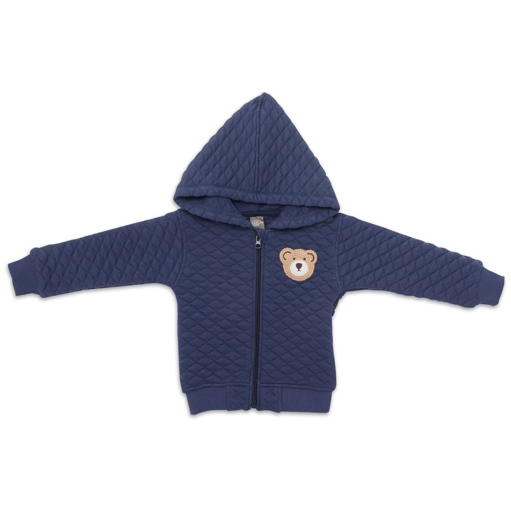 Little Kangaroos Baby Boy Printed Hoodie Jacket - Navy