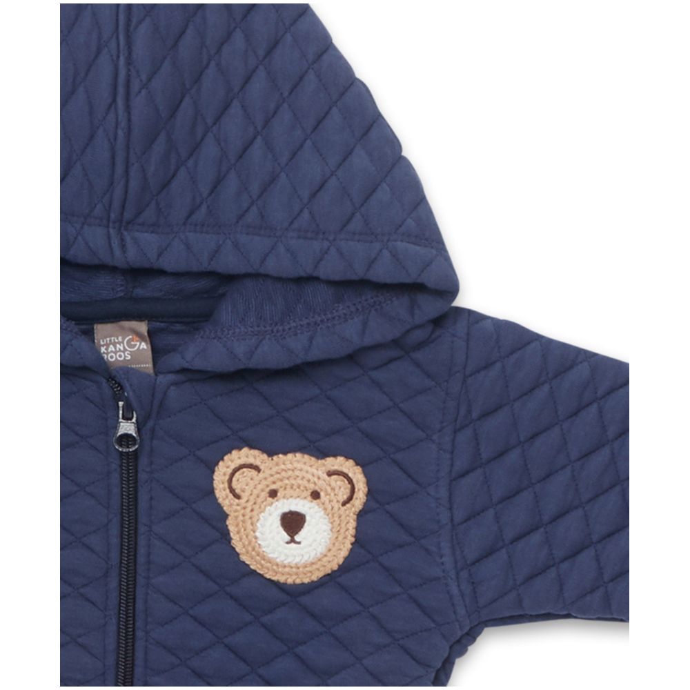 Little Kangaroos Baby Boy Printed Hoodie Jacket - Navy
