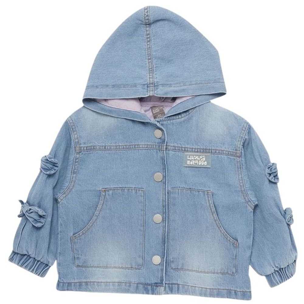 Little Kangaroos Girl Hooded Denim Jacket - Light Blue