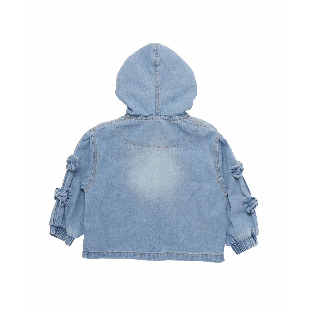 Little Kangaroos Girl Hooded Denim Jacket - Light Blue