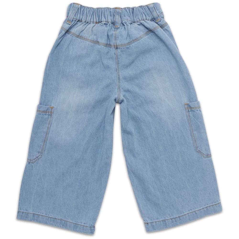 Little Kangaroos Girl Wide Leg Denim Jeans - Light Blue