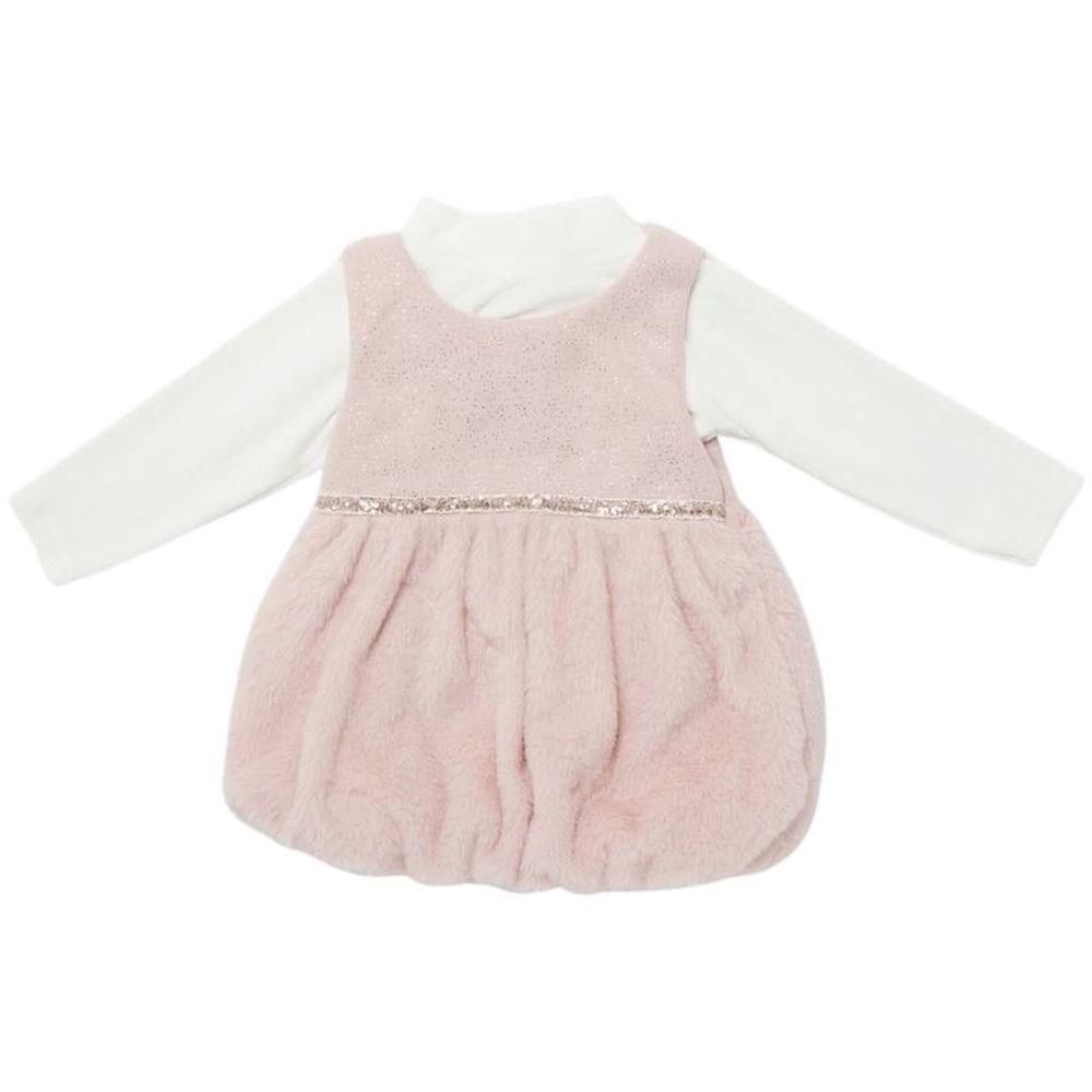 Little Kangaroos Party Dress with T-Shirt - Pink - 2 Pcs