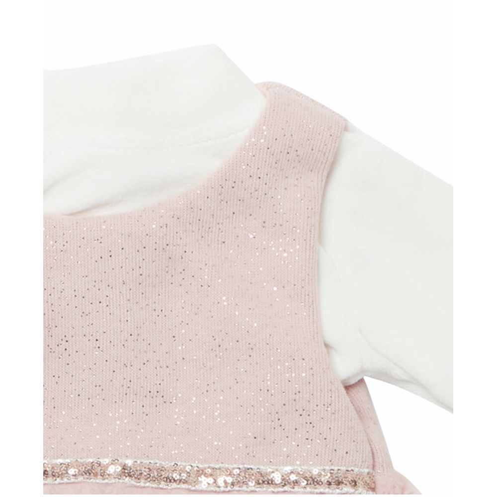 Little Kangaroos Party Dress with T-Shirt - Pink - 2 Pcs