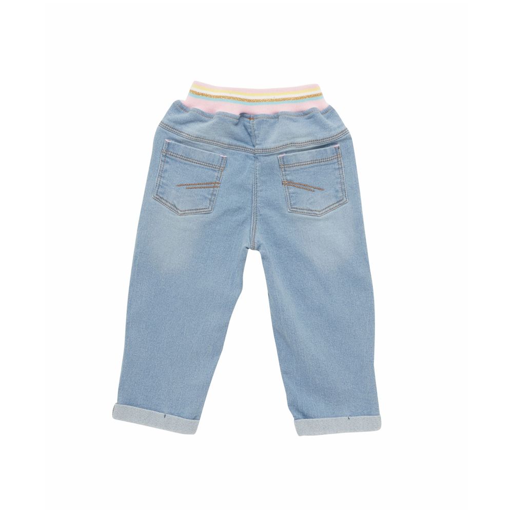 Little Kangaroos Denim Jeans with Drawstring - Light Blue