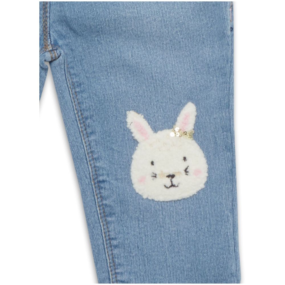 Little Kangaroos Bunny Patch Denim Jeans - Light Blue