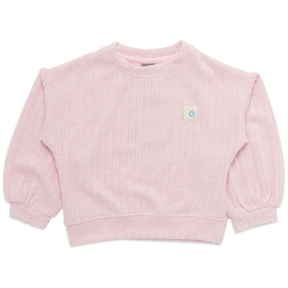Little Kangaroos Girl Plain Sweatshirt - Baby Pink