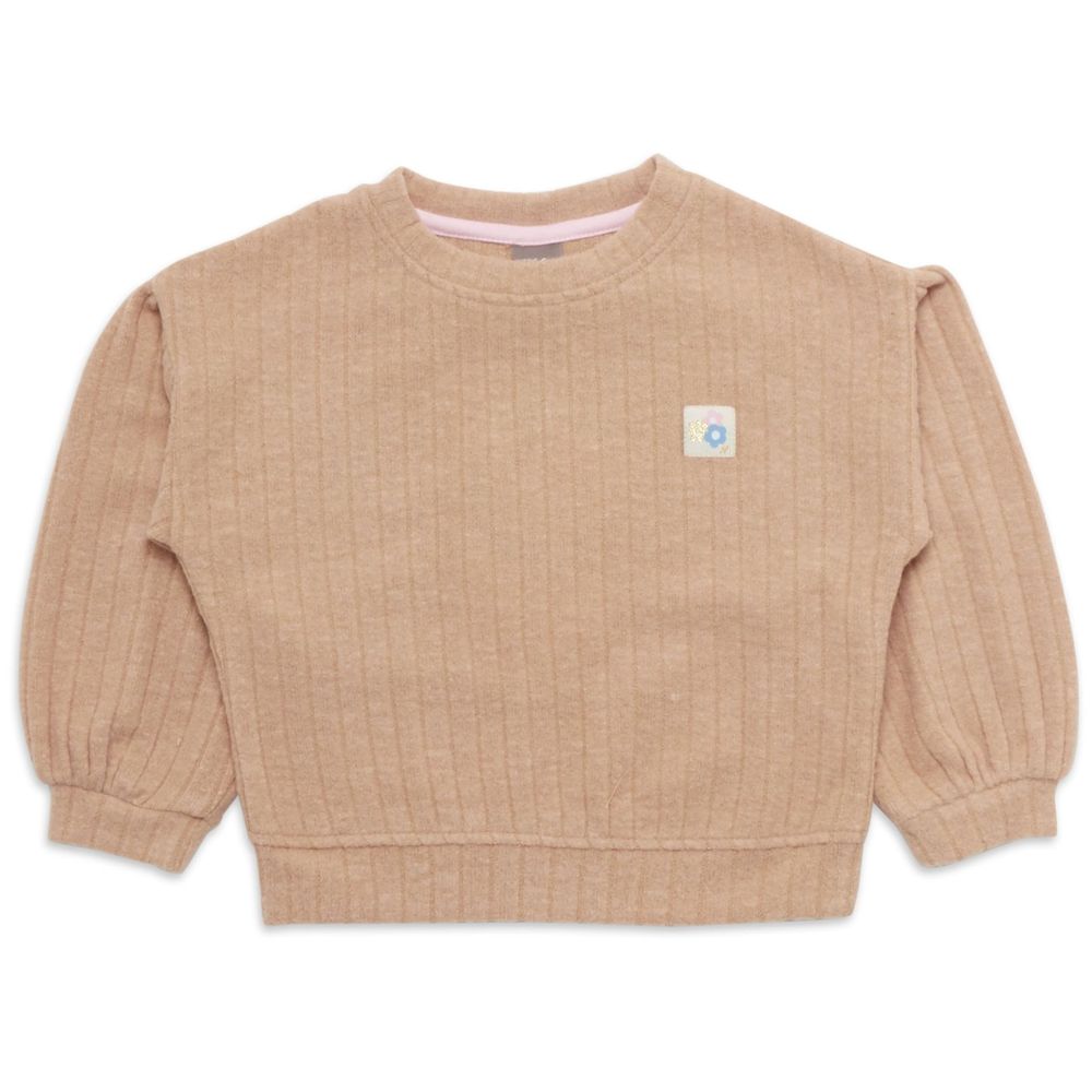 Little Kangaroos Girl's Plain Fawn Sweatshirt