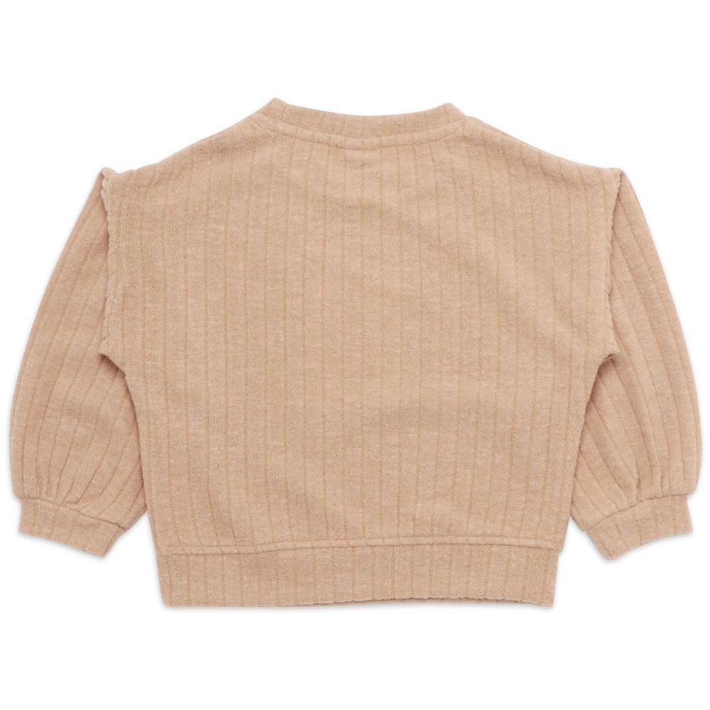 Little Kangaroos Girl's Plain Fawn Sweatshirt