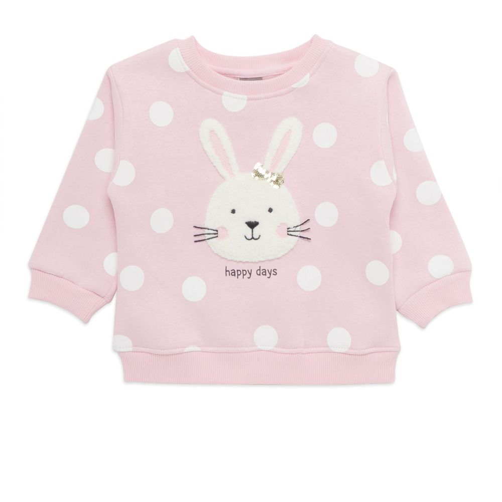 Little Kangaroos Polka Dot Sweatshirt - Baby Pink